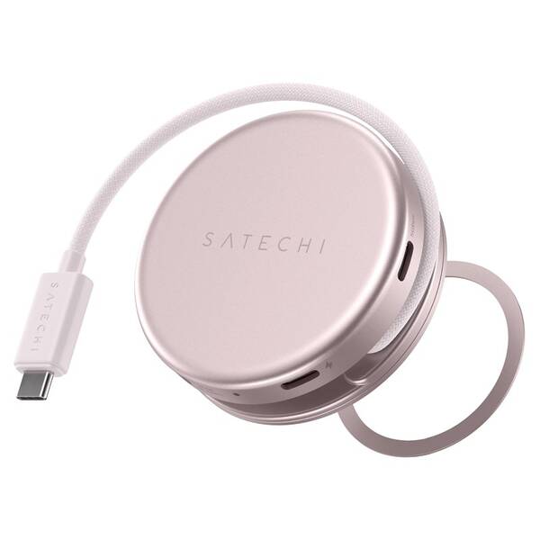 USB Hub Satechi On-the-Go 5 v 1 (1x HDMI 4K 60Hz, 1x USB-C, 1x USB-A 3.0, 1x USB-C PD 60W, 1x SD) růžový

