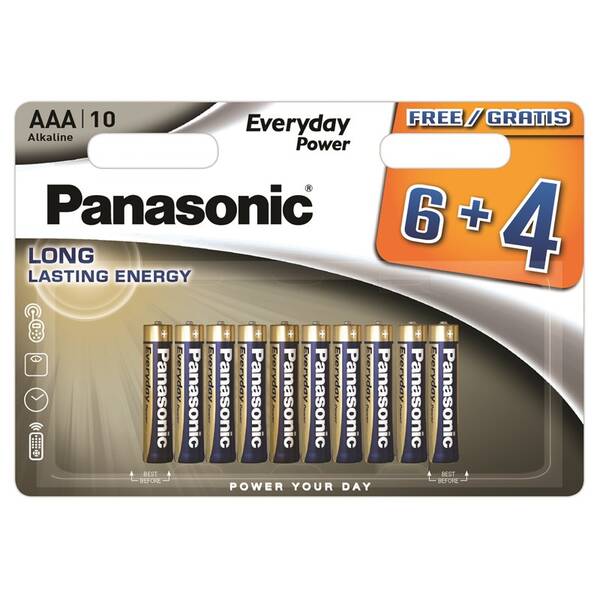 Baterie alkalická Panasonic Everyday Power AAA, LR03, blistr 6 + 4ks 

