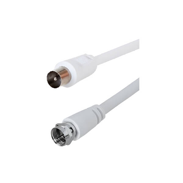 Koaxiální kabel AQ F konektor, 3 m bílý

