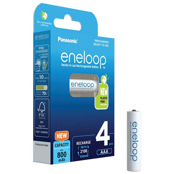 Baterie nabíjecí Panasonic Eneloop AAA, HR03, 800mAh, Ni-MH, blistr 4ks 

