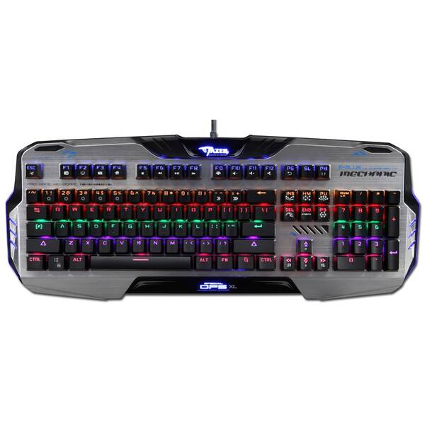 Klávesnice E-Blue Mazer Mechanical 729, US černá/stříbrná

