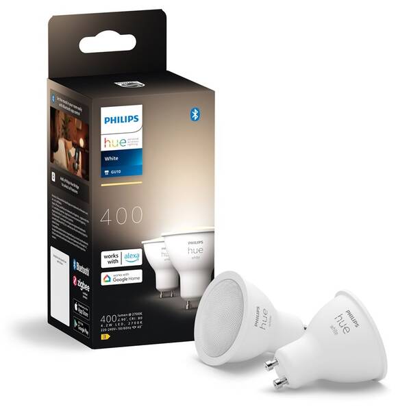 Chytrá žárovka Philips 4.2W, GU10, White, 2 ks 

