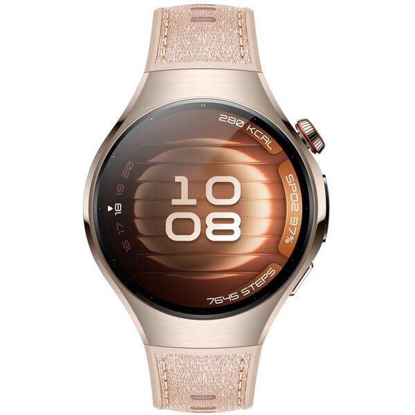 Chytré hodinky Huawei Watch 5 42 mm LTE NFC - Gold + Beige Strap 

