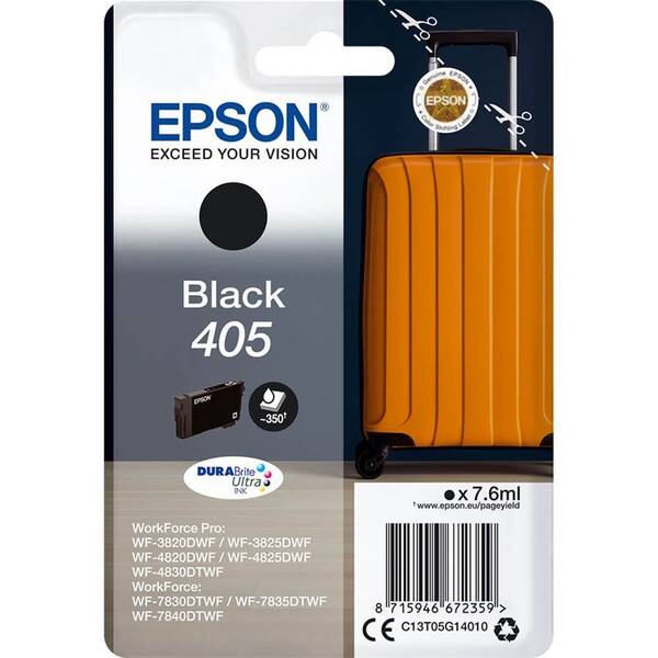 Inkoustová náplň Epson 405, 350 stran černá

