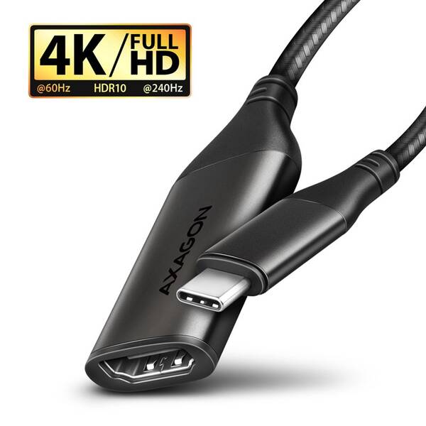 Redukce Axagon USB-C / HDMI 2.0a, 25cm, 4K/60Hz HDR10 černá

