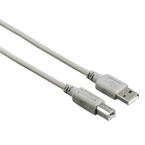 Kabel Hama USB 2.0 typ A-B, 3 m šedý

