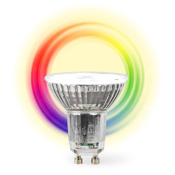 Chytrá žárovka Nedis SmartLife bodová, Wi-Fi, GU10, 345 lm, 4.9 W, RGB / Teplá - studená bílá 

