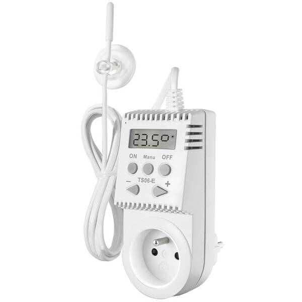 Chytrá zásuvka Elektrobock TS06-E, tepelně spínaná s externím čidlem 

