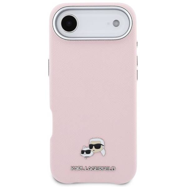Kryt na mobil Karl Lagerfeld PU Karl and Choupette Heads Pins MagSafe na Apple iPhone Air růžový


