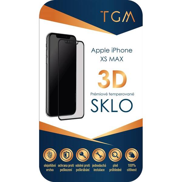 Tvrzené sklo TGM 3D na Apple iPhone Xs Max/11 Pro Max černé

