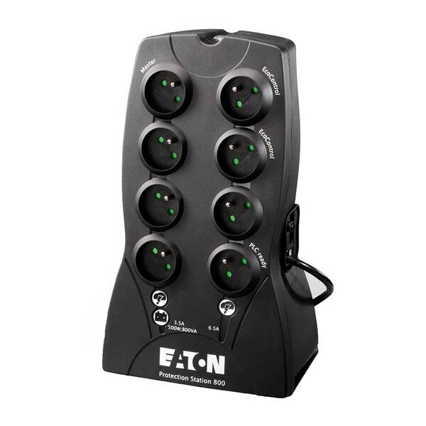 Záložní zdroj Eaton Protection Station 800 USB FR, Eco control černý

