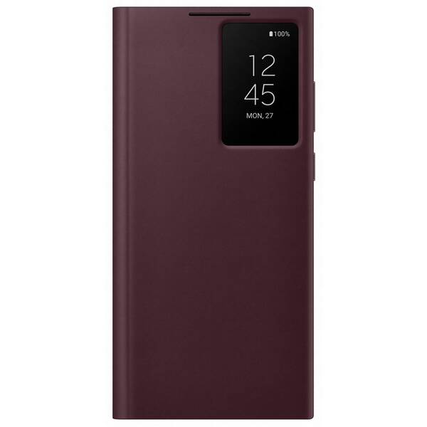 Pouzdro na mobil flipové Samsung Clear View na Galaxy S22 Ultra červené

