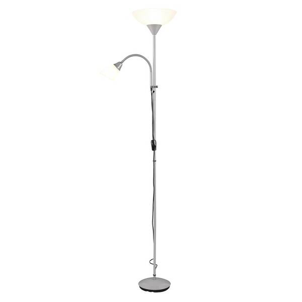 Stojací lampa Reality ERZWO, E27, 100 W stříbrná

