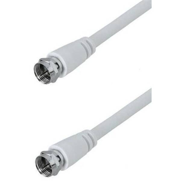 Koaxiální kabel AQ F konektory, 5 m bílý

