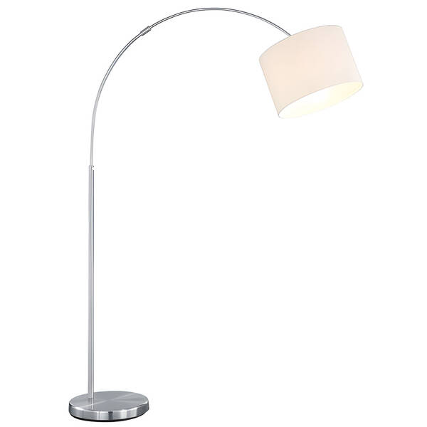 Stojací lampa TRIO Hotel, oblouková bílá

