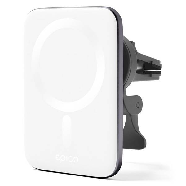 Držák na mobil Epico Ultrathin Wireless MagSafe stříbrný/bílý

