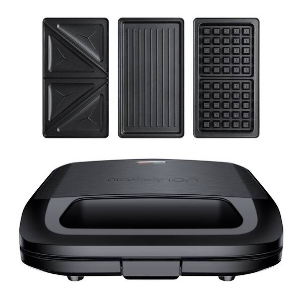 Sendvičovač Niceboy Snacker S3 Stainless Steel black černý

