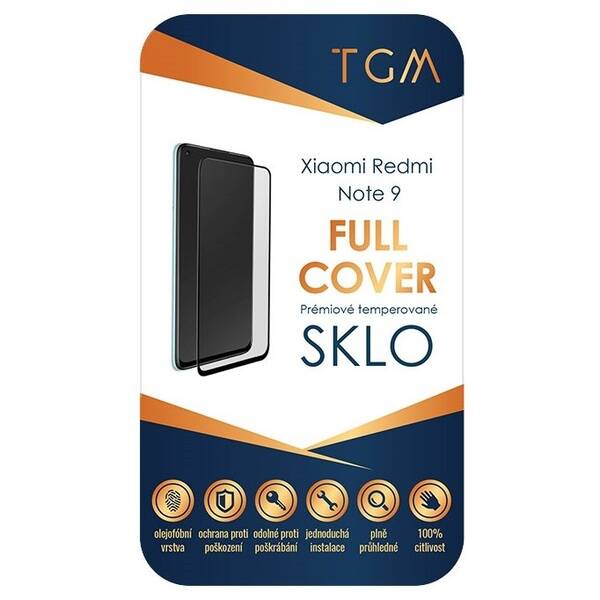 Tvrzené sklo TGM Full Cover na Xiaomi Redmi Note 9 černé

