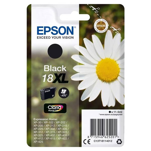 Inkoustová náplň Epson 18XL, 470 stran černá


