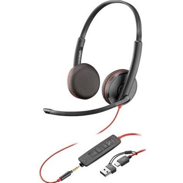 Headset HP Poly Blackwire 3225 Stereo (bulk) černý

