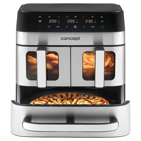 Fritéza horkovzdušná Concept FR9000 PIZZA TRIO 18,5 l černá/nerez

