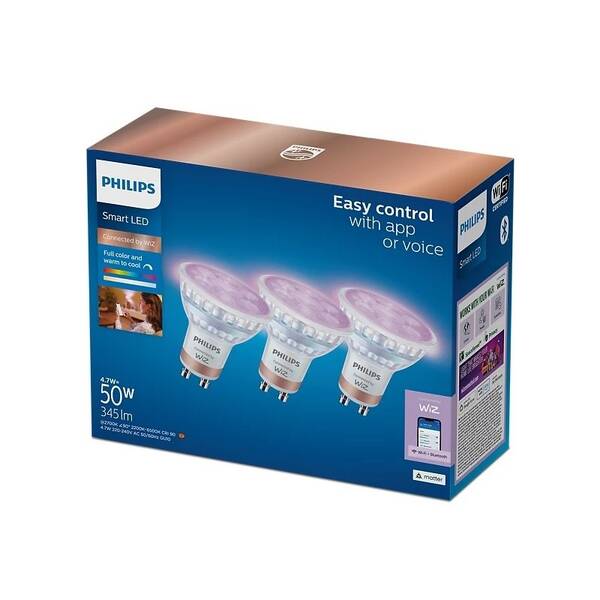 Chytrá žárovka Philips Smart LED Smart LED 4,7W, GU10, RGB, 3ks 

