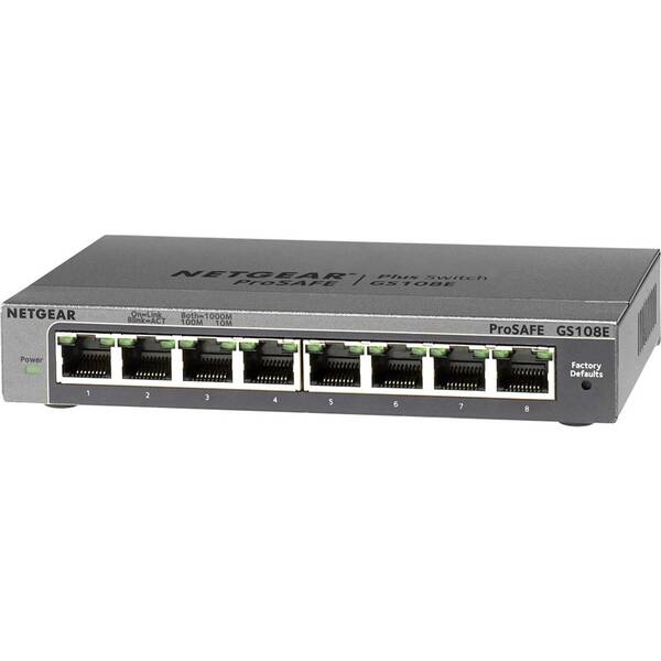 Switch NETGEAR GS108Ev3 šedý

