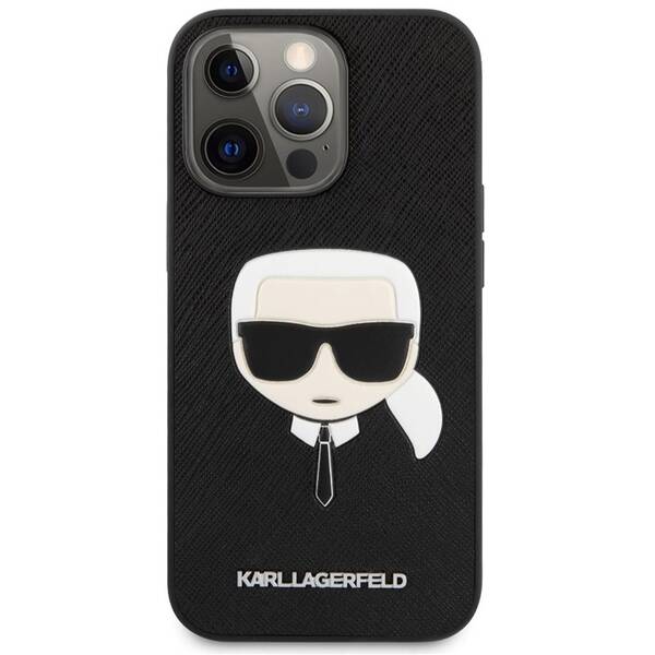 Kryt na mobil Karl Lagerfeld Saffiano Karl Head na Apple iPhone 13 Pro Max černý

