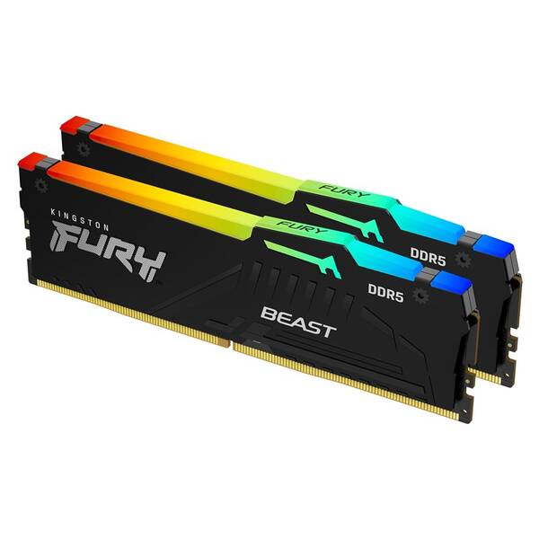 Operační paměť Kingston FURY Beast RGB 64GB (2x32GB) DDR5 6000MHz CL36 1Rx8 černý

