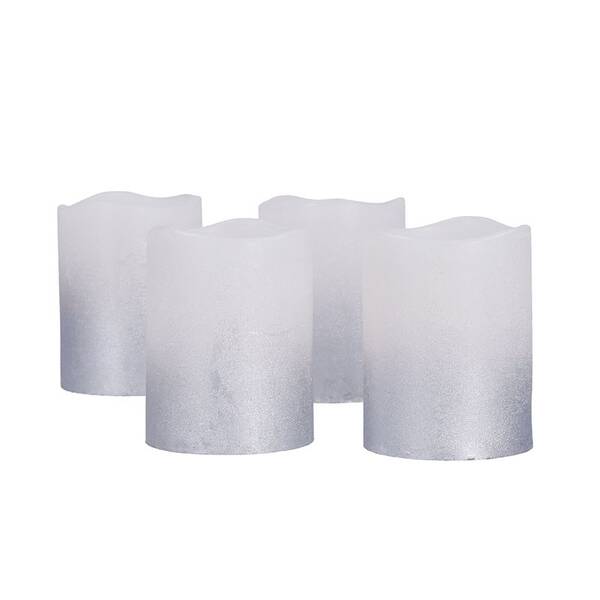 LED dekorace Solight LED svíčky, časovač, 6,5cm, stříbrná barva, 4xCR2032 součástí (4 ks) 

