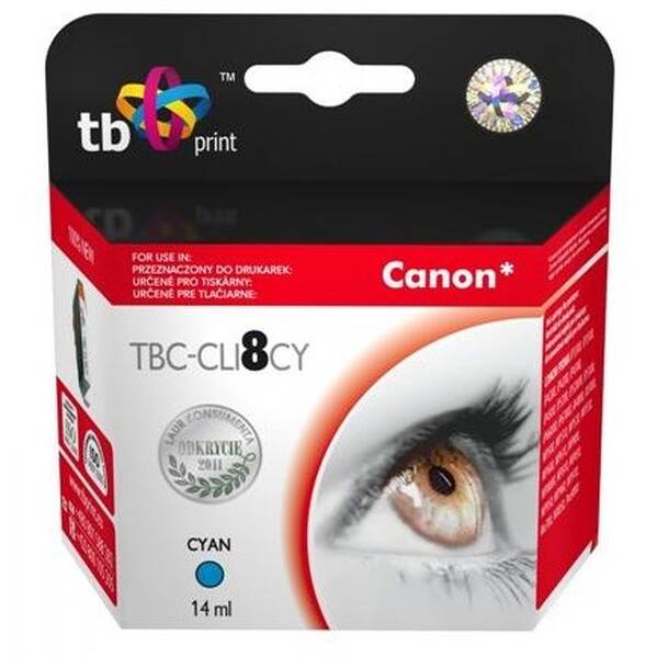 Inkoustová náplň TB Canon CLI-8C, 490 stran azurová

