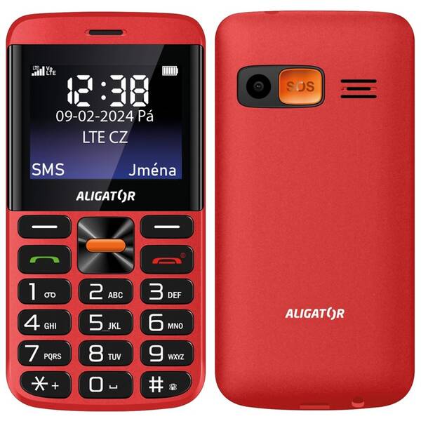 Mobilní telefon Aligator A910 4G Senior červená barva
