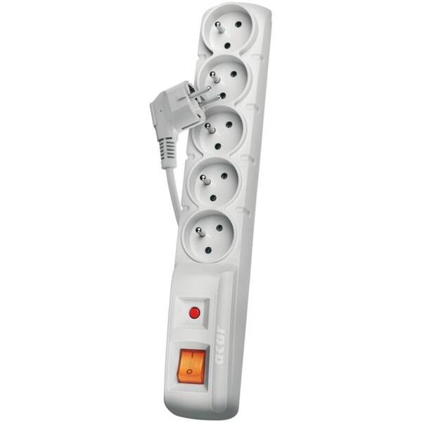 Přepěťová ochrana EMOS P53873, 1,5 m, 5 zásuvek šedá

