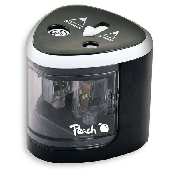 Ořezávátko Peach na tužky, 4xAA, dětský zámek černé

