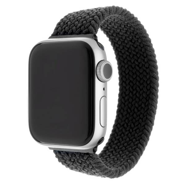 Řemínek FIXED Nylon Strap na Apple Watch 42/44/45/49 mm, velikost XS černý

