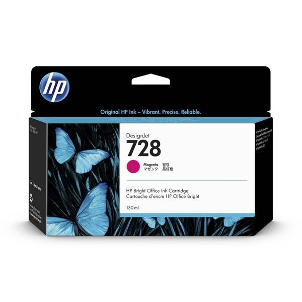 Inkoustová náplň HP 728, 130 ml purpurová


