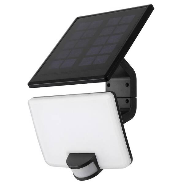 Nástěnné svítidlo Solight solární se senzorem, 11W, 1200lm, Li-on černé

