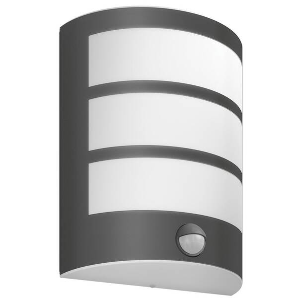 Nástěnné svítidlo Philips Python, 2700 K, pohybový senzor antracitové

