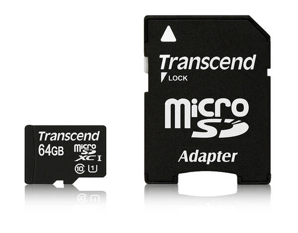 Paměťová karta Transcend 64GB UHS-I U1 (45MB/s) + adapter 


