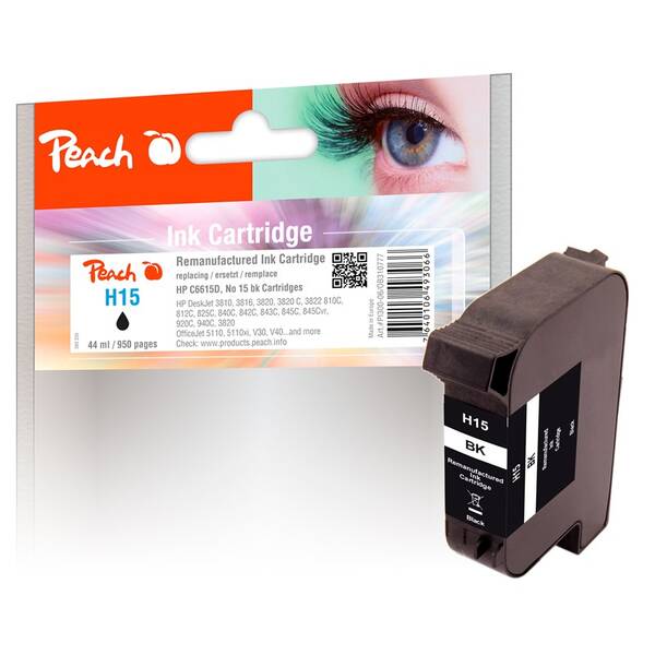 Inkoustová náplň Peach HP 15, 950 stran černá

