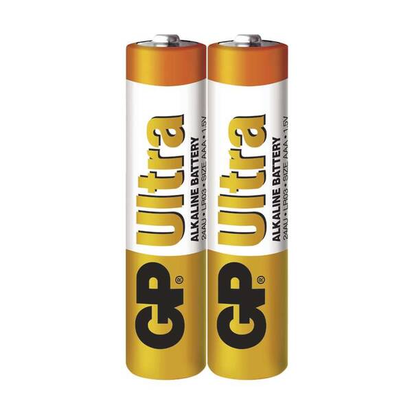 Baterie alkalická GP Ultra AAA, LR03, fólie 2ks 

