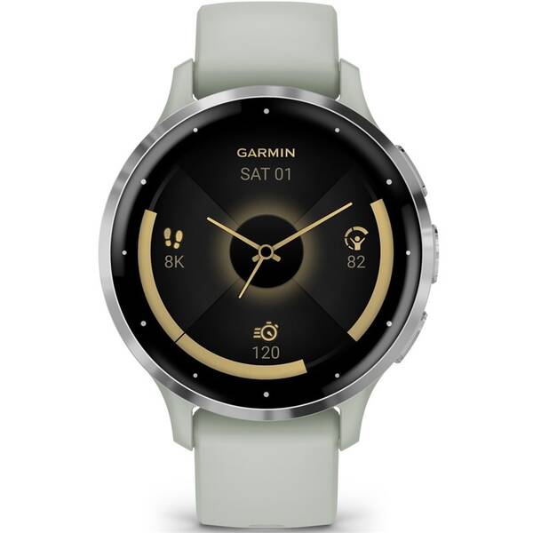 Chytré hodinky Garmin Venu 3S - Silver / Sage Gray Silicone Band 

