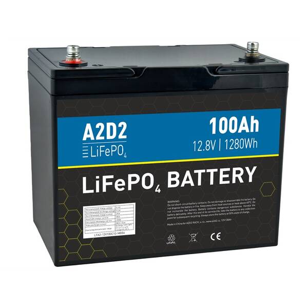 Akumulátor Avacom A2D2 baterie LiFePO4 12,8V 100Ah M8 (NewCell cells) černý

