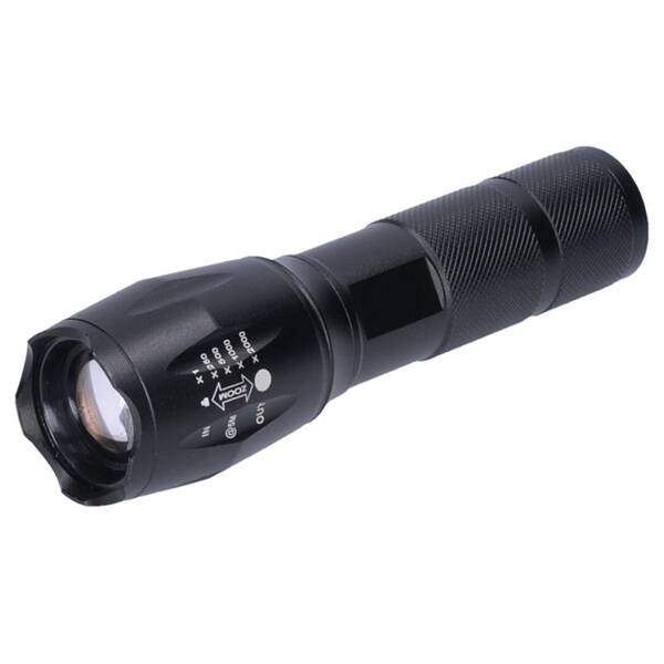 Svítilna Solight 300 lm, Cree, fokus, Li-Ion, USB nabíjení, power banka černá

