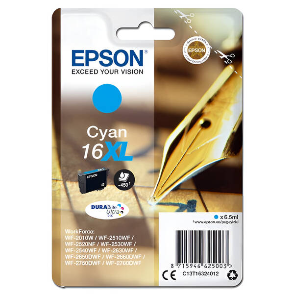 Inkoustová náplň Epson 16XL, 450 stran azurová

