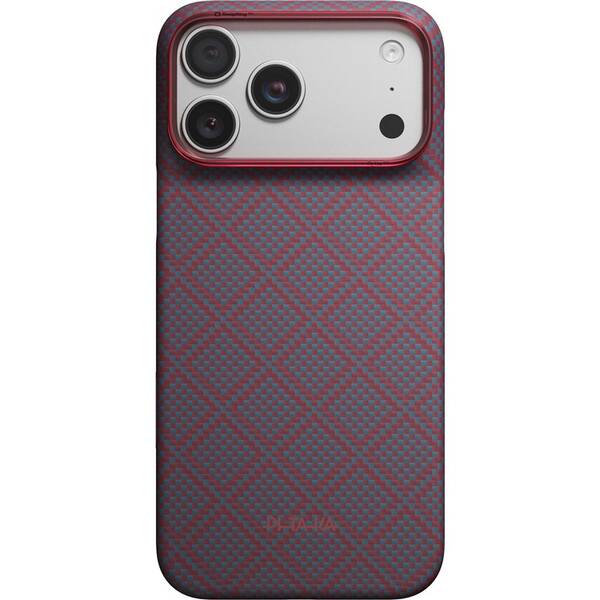 Kryt na mobil Pitaka Argyle na Apple iPhone 18 Pro Max červený/modrý

