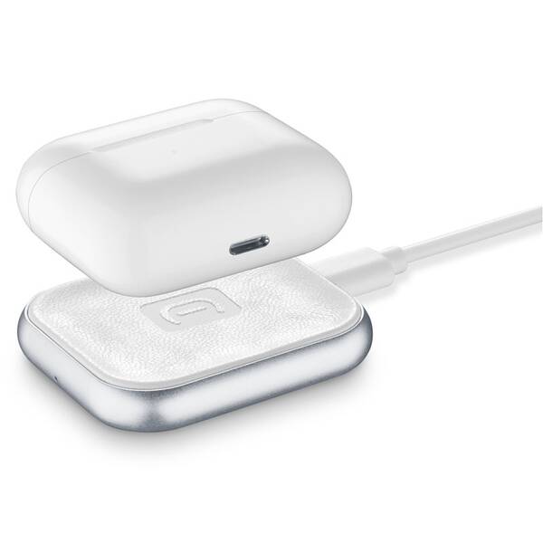 Bezdrátová nabíječka CellularLine Power Base pro Apple Airpods/Airpods Pro bílá

