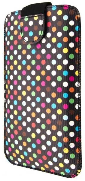 Pouzdro na mobil flipové FIXED Soft Slim Elements 3XL (vhodné na 5") - rainbow dots 

