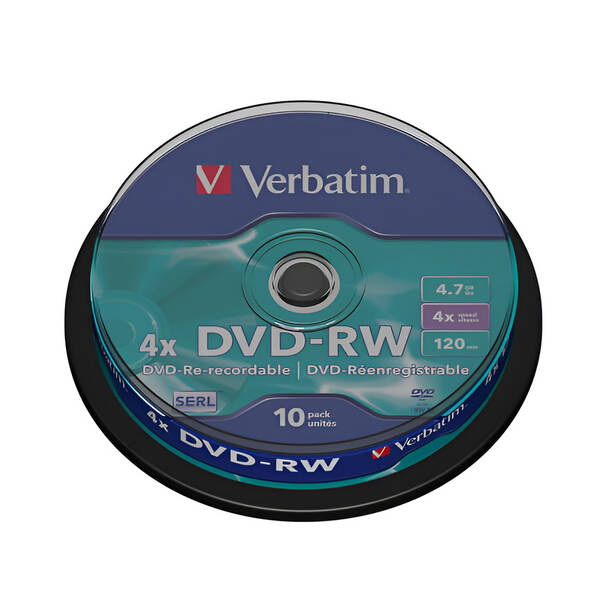 Disk Verbatim DVD-RW 4,7GB, 4x, 10-cake 

