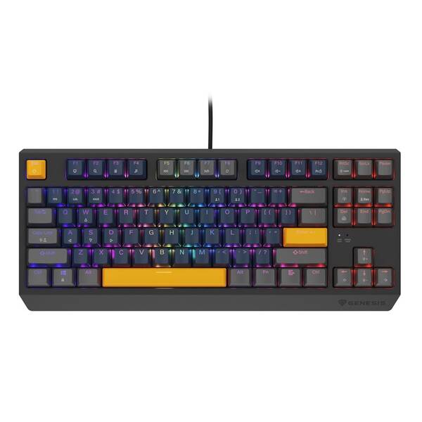 Klávesnice Genesis THOR 230, TKL, RGB, Outemu Panda, US layout, modro-šedá, černá 

